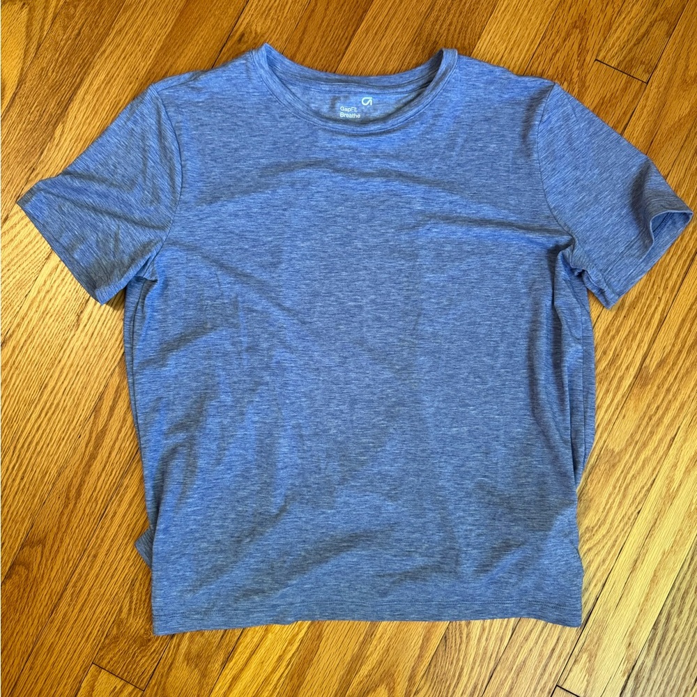 Gap | Gap Fit Breathe Open Back Workout Top | Heather Blue | Size S